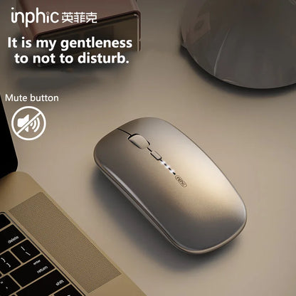 Ratón inalámbrico silencioso de oficina Inphic M1P ultrafino portátil con interfaz USB, indicador de batería y carga TYPE-C