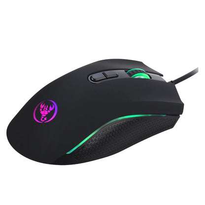 Ratón gaming óptico profesional de alta gama con retroiluminación LED en 7 colores brillantes y diseño ergonómico de 3200 DPI para jugadores de LOL y CS