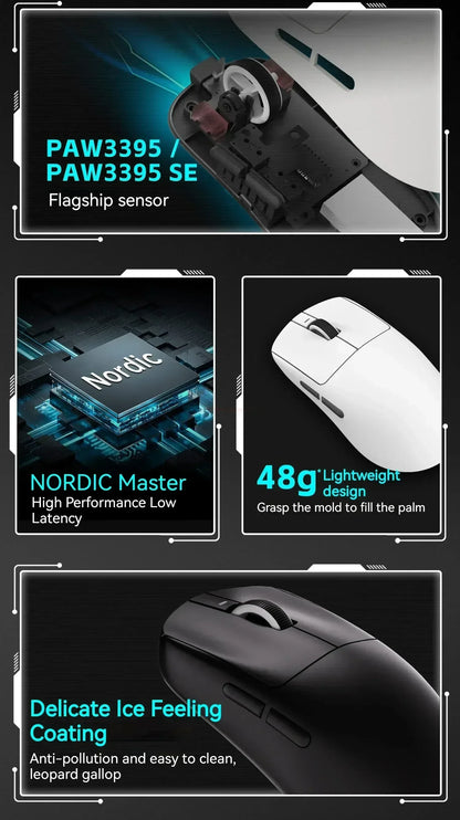 Vgn Vxe Dragonfly R1 Pro Max Gaming Mouse Bluetooth Mouse Rechargeable Gamer Paw3395 Lightweight Ergonomic Wireless Mouse Esport