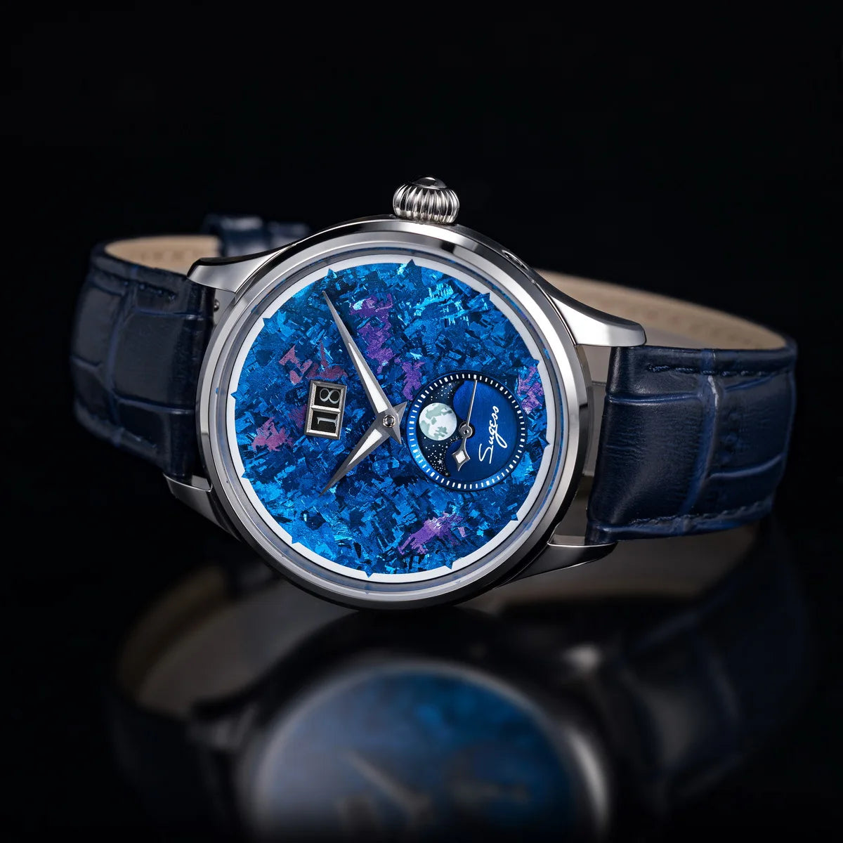 Automatic Man Watch Moon-Phase ST2528 Movement Waterproof Mechanical Wristwatches Sapphire Crystal Titanium Dials Clock S401 New