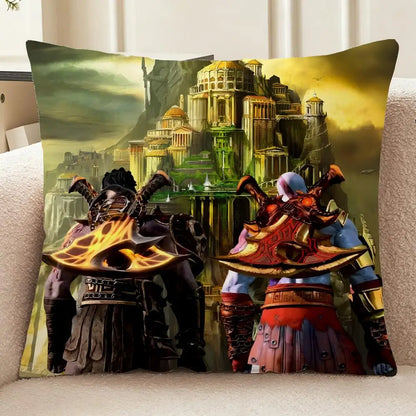 God of War Ragnarok Cushion Cover Washable Linen-Look for Daily Sofa Home Household Room Decor