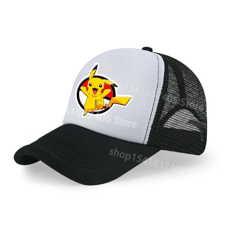 Baseball Cap Adjustable for Pokemon Hip Hop Breathable Mesh Hats Cute Cartoon Anime Outdoor Sport Shade Caps Gifts