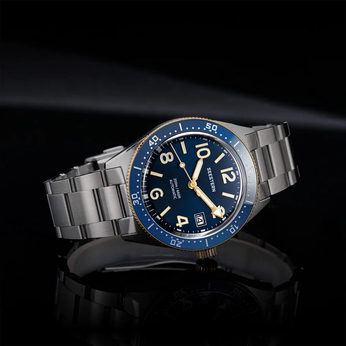 Sugess Diveing Watch of Men Automatic Mechanical Wristwatches 20ATM Waterproof Sapphire NH35A Movement BGW9 Luminous New S434-2