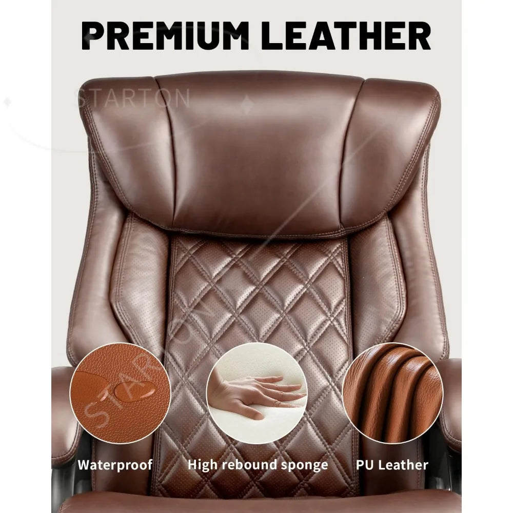 Sedia da ufficio Big & Tall 500Lbs, ampia seduta con molle dal design executive, sedia da scrivania girevole a 360 con rotelle heavy duty