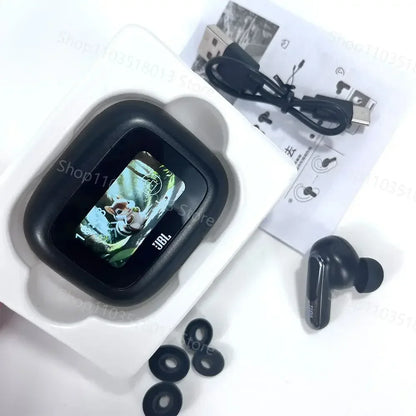 JBL Live Beam 3 True Wireless Bluetooth Earbuds Noise Cancelling Headset with LED Smart Display Box