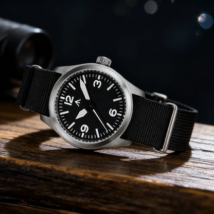Militado ML08 V2 Vintage Quartz Watch Military VH31 Movement  Double Sapphire Crystal C3 BGW-9 Luminous Waterproof 38mm Watch