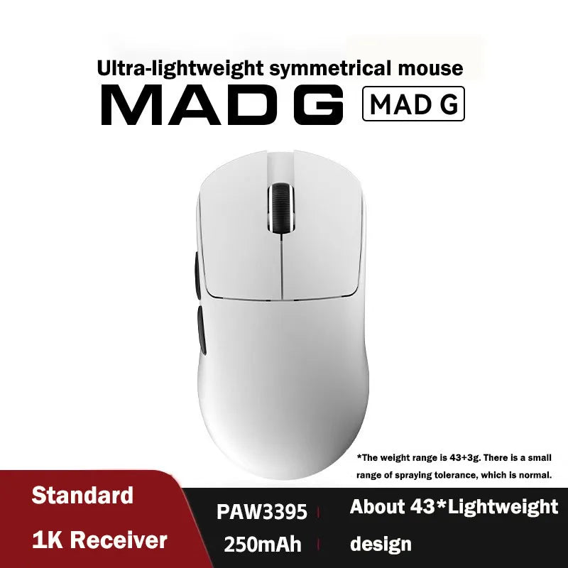 Mouse wireless ultraleggero originale FGG Madlions Mad G Pro Max 8K HZ dual-mode a bassa latenza PAW3395, accessori e regali per gamer