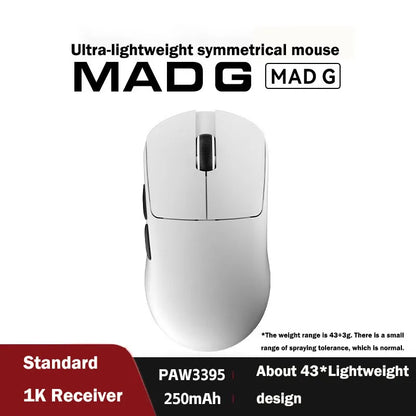 Mouse wireless ultraleggero originale FGG Madlions Mad G Pro Max 8K HZ dual-mode a bassa latenza PAW3395, accessori e regali per gamer