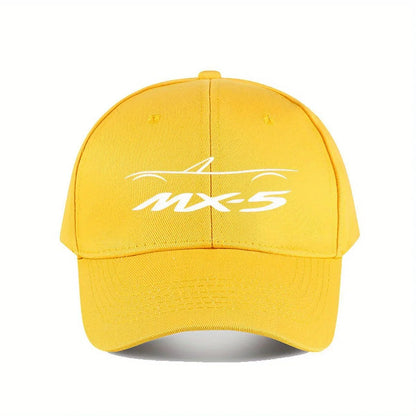 Șapcă de baseball MX5 NA pentru bărbați și femei – Șapcă elegantă din poliester negru cu logo alb, rezistentă, potrivită pentru pescuit în aer liber și ținute casual