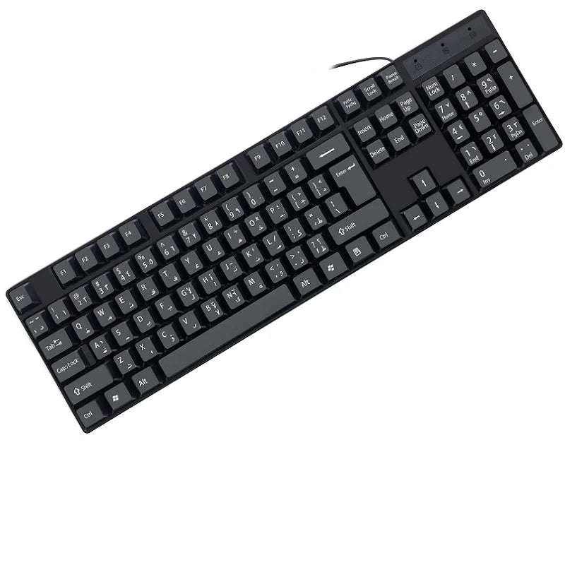 Keycap con lettere spagnole, francesi, russe e arabe per tastiera gaming USB cablata 104 tasti per computer