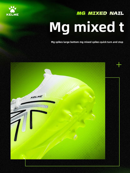 Kelme Men’s MG Soccer Cleats Indoor Short Studs Professional Match Football Boots Slip-Resistant Training Turf Shoes
