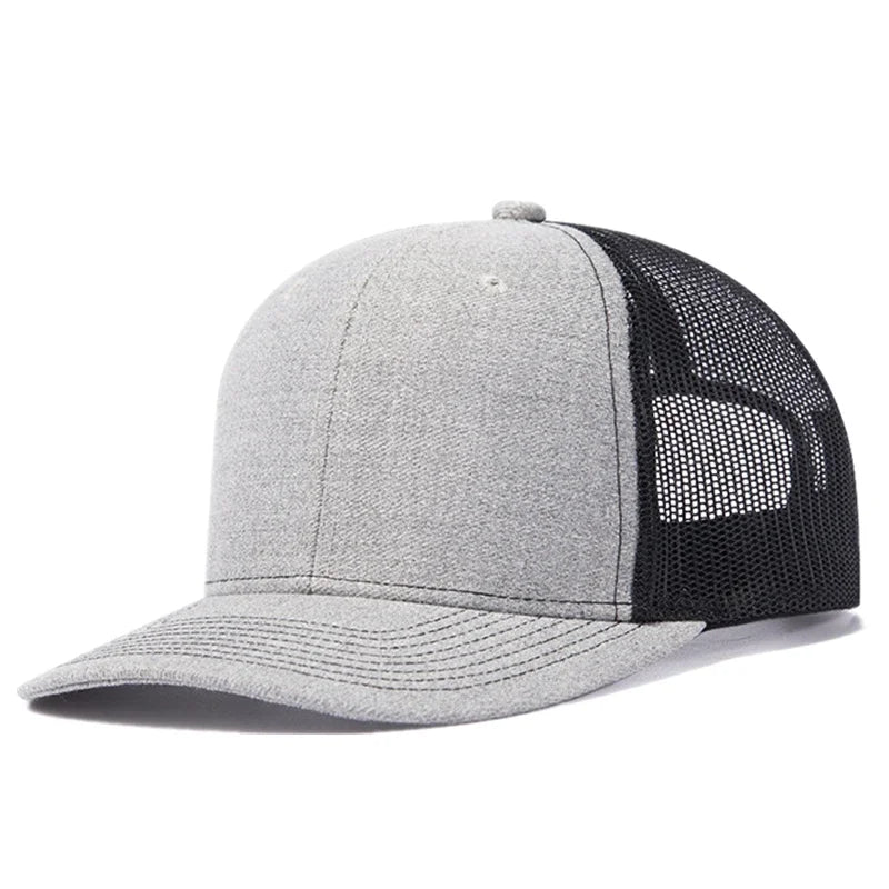 Unisex-Kappe mit leicht gebogener Krempe im Trucker-Stil – Freizeit- und Outdoor-Kappe für Damen und Herren, atmungsaktiv, für den Sommer