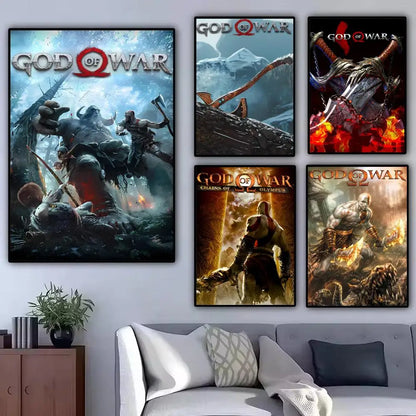 Classic Game G-God Of War Poster Modern Aesthetic Wall Art Print Room Decoration Items for Bedroom Home Decor Gift