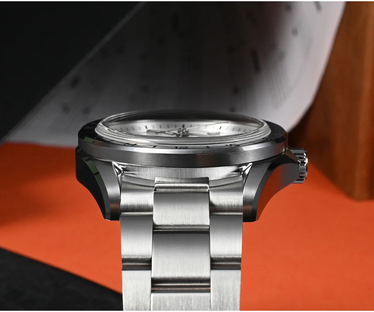 Reloj de lujo para hombre San Martin 39mm con esfera de aventurina, NH34 GMT automático mecánico, zafiro, resistente al agua, luminoso, SN0129