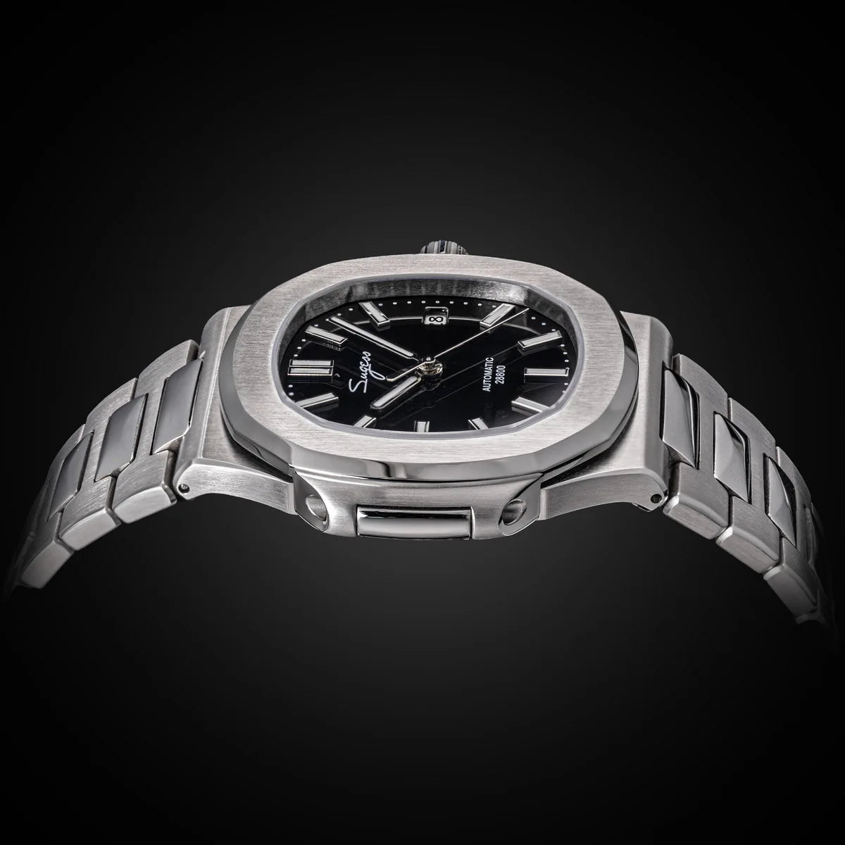 Sugess Man Watch Automatic Mechanical Wristwatches Miyota 9015 Movement MOP Dial Luminous Waterproof 5bar Bracelet Luxury S466
