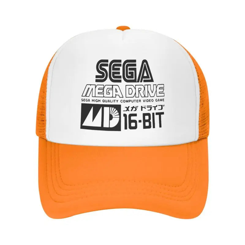 Gorra de béisbol de malla Sega Mega Drive unisex, estilo hip-hop, snapback, transpirable para verano, con visera solar, tipo trucker y ajuste regulable