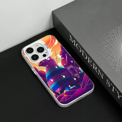 1pc Game F-fornite Phone Case Phone Case IMD Color Silver Shell For IPhone 16 15 14 13 12 11 Pro Max Plus
