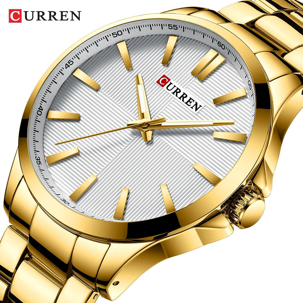 CURREN herenhorloge – Luxe model, waterdicht, militaire stijl, van roestvrij staal – Sportief polshorloge (ref. 8322)