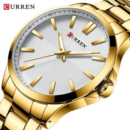 CURREN herenhorloge – Luxe model, waterdicht, militaire stijl, van roestvrij staal – Sportief polshorloge (ref. 8322)