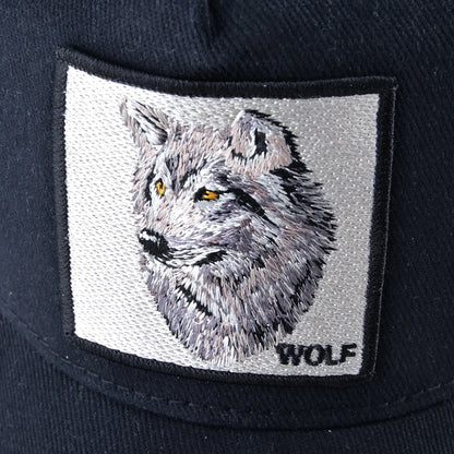 Modebaseballkasket med broderet ulve-patch, snapback, hiphop-trucker-kasket, til mænd og kvinder, udendørs, åndbar kasket med skygge
