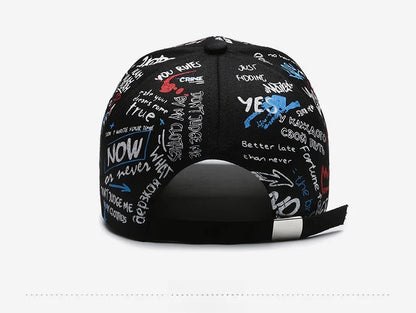 New Fashion Women Men Graffiti Cotton Baseball Cap Unisex Printed Snapback Hat Hip Hop Trendy Outdoor Cap Hat for Men Women