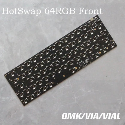 Hot-Swap 64RGB Mechanical Keyboard Custom PCB Compatible With GH60 Wooting 60he RAKK PCB Kit optional