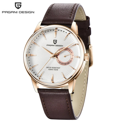 PAGANI DESIGN Men's Casual Quartz Watch Light Luxury All-Match Coated Glass Waterproof Stainless Steel Dial Date Display Watch