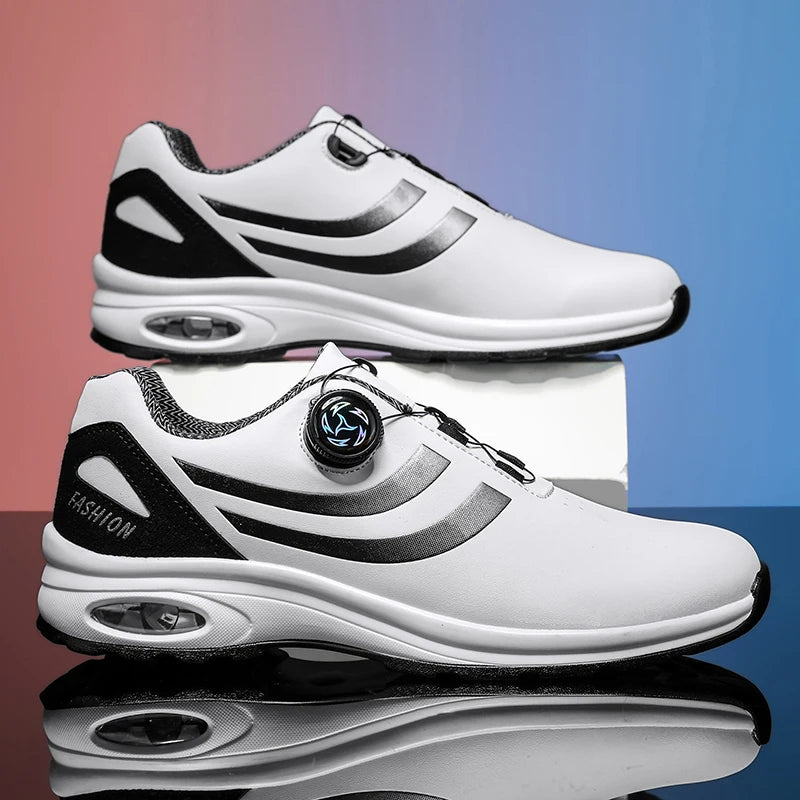 Zapatillas de golf para hombre con cámara de aire, deportivas para correr y conducir, transpirables, ligeras, cómodas, atléticas, antideslizantes y giratorias
