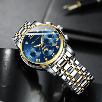Reloj mecánico automático para hombre Dianpai: modelo de lujo, resistente al agua, multifunción, con pantalla luminiscente y diseño moderno.