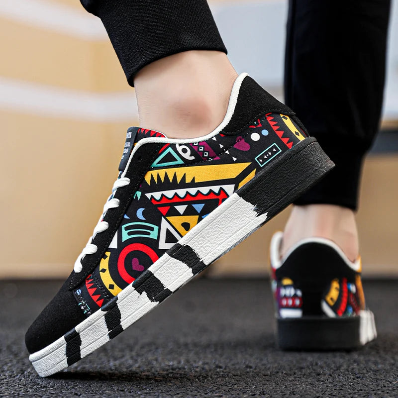 YRZL skateboard shoes for men, canvas sneakers, casual breathable walking shoes, lightweight flat shoes, street trend sport shoe