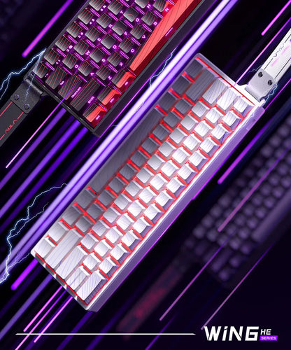 Teclado AULA WIN 68 HE con ejes magnéticos RT, teclado mecánico gaming con cable, tasa de sondeo 8K, teclas totalmente intercambiables en caliente
