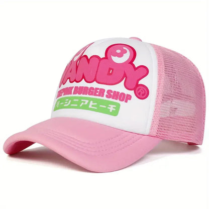 2025 Simple New Net Cap VANDY Japanese Printed Fashion Street Hip Hop Hat Outdoor Leisure Daily Sunshade Hat Unisex Baseball Hat