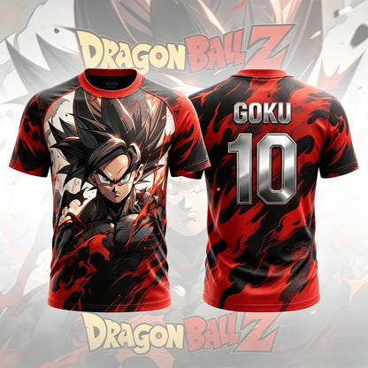 2026 New Adult Men's NO.10/7 GOKU 3D Printed Football Jersey T-Shirt Kids Anime T-Shirt Special Kids Jersey Breathable Y2k