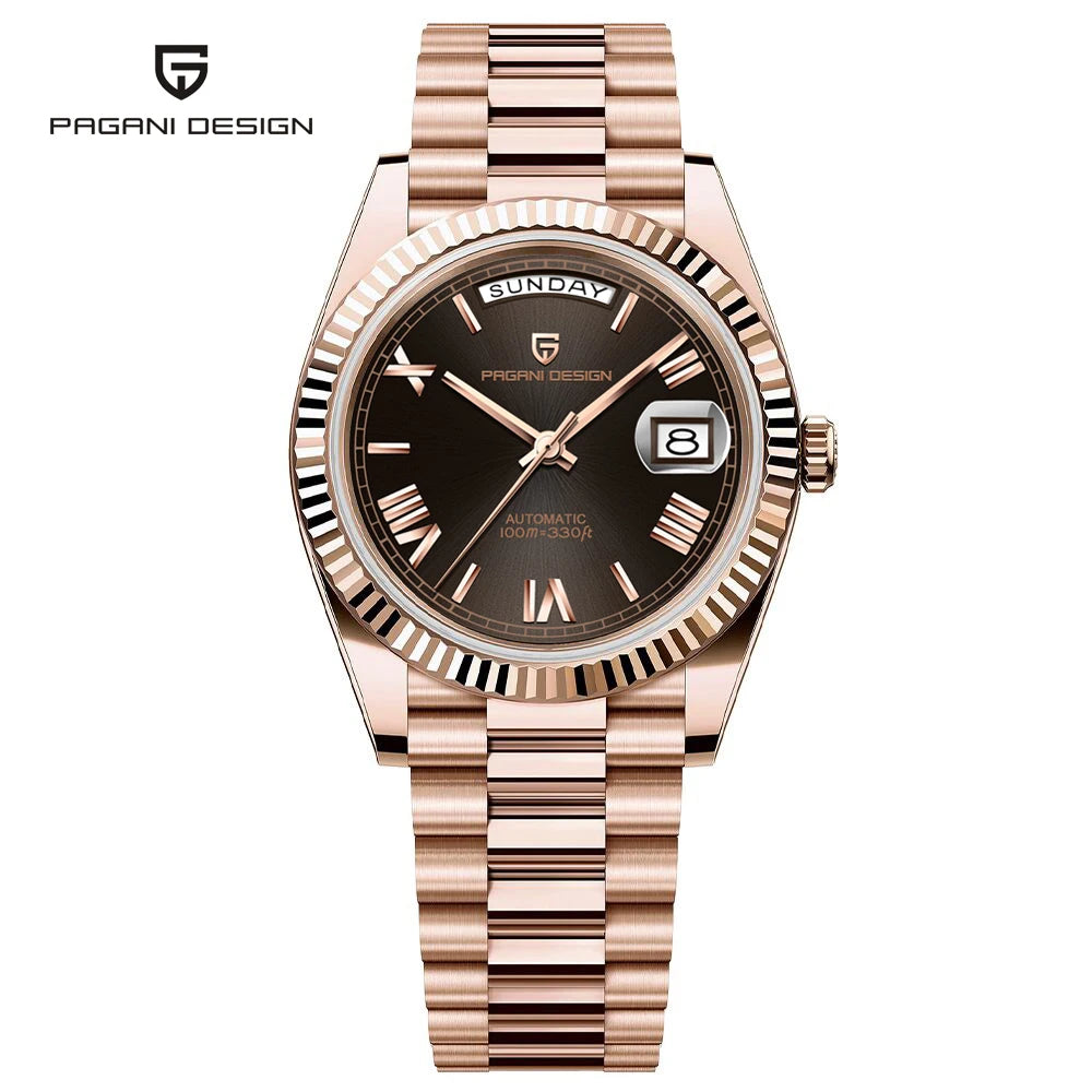 2026 New PAGANI DESIGN Rose Gold Luxury Men's Watches Automatic Mechanical Watch For Man AR Sapphire Waterproof Date Men Clock