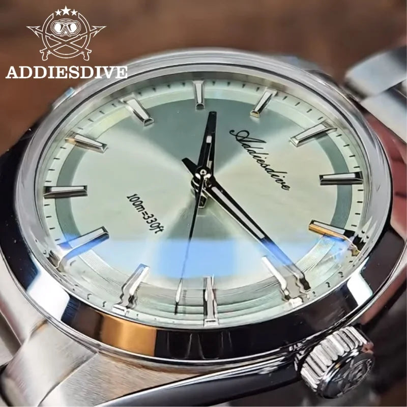 ADDIESDIVE AD2066 Men's Luxury Watch VH31 10Bar Waterproof BGW9 Super Luminous 316L Stainless Steel Reloj Hombre Quartz Watches