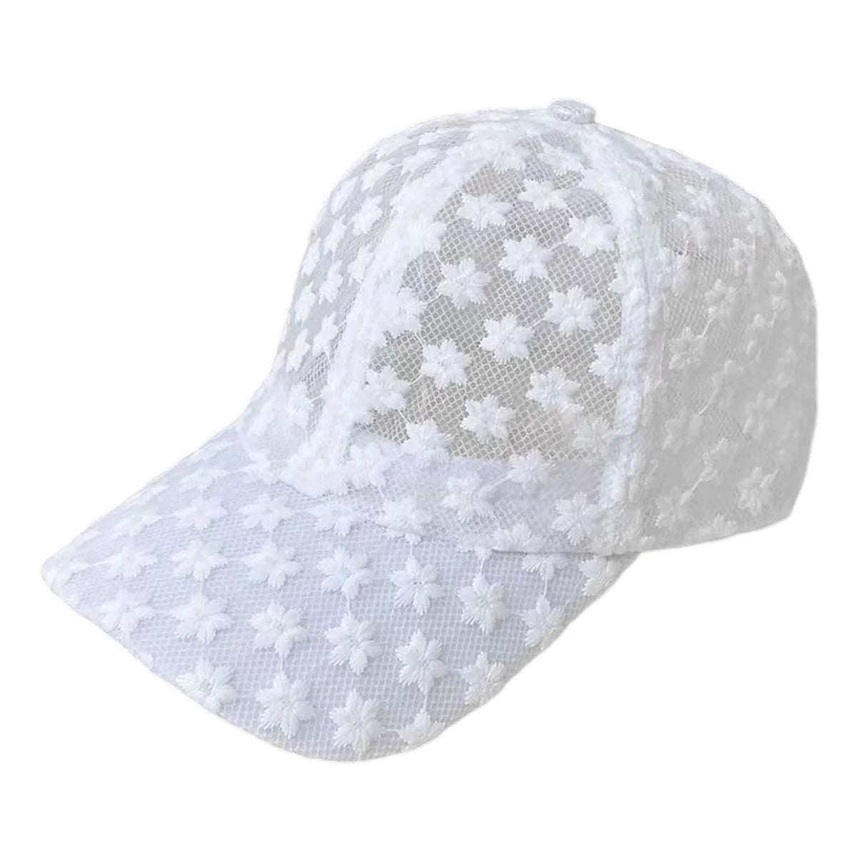 Casquette de baseball fine à fleurs en dentelle pour femme, printemps-été, protection solaire, casquette ajourée, respirante, mignonne, tour de tête réglable