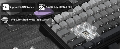 Teclado mecánico ATTACK SHARK X85 trimodo Gasket 75% con perilla CNC, acolchado de 5 capas, hot-swap, retroiluminación RGB y NKRO