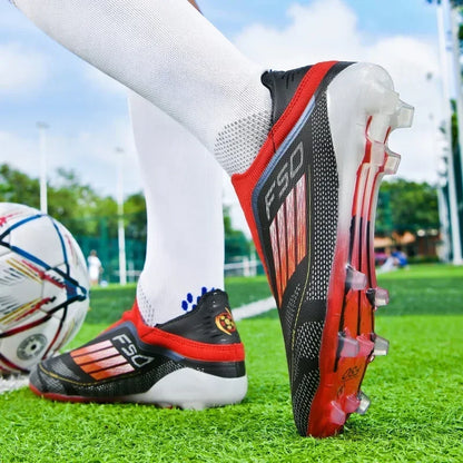 Nouvelles chaussures de football pour hommes, crampons longs antidérapants pour adultes, chaussures de sport pour garçons, crampons d'entraînement en plein air, respirantes et confortables