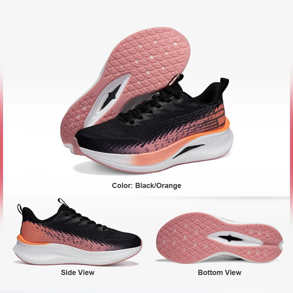 Baasploa Women Professional Running Shoes Outdoor Carbon Plate Non Slip Sports Shoes Female Casual Breathable Jogging Sneakers