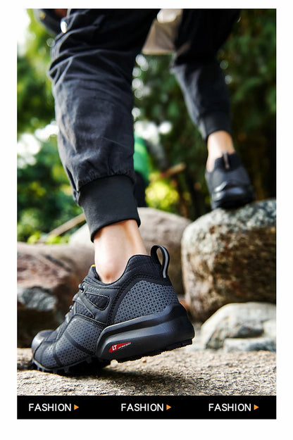 Sapatos de Caminhada para Homem Todo-o-Terreno, Calçado Desportivo Outdoor em Malha Respirável, Antiderrapante e Resistente ao Desgaste, Sapatos de Caminhada e Ciclismo Outdoor