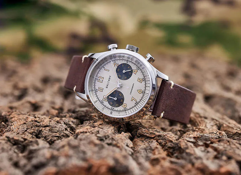 Baltany S5034 39mm Chronograph Watch Man Sapphire Crystal Panda Dial StainlessSteel Super Luminous Vintage Quartz Wristwatches