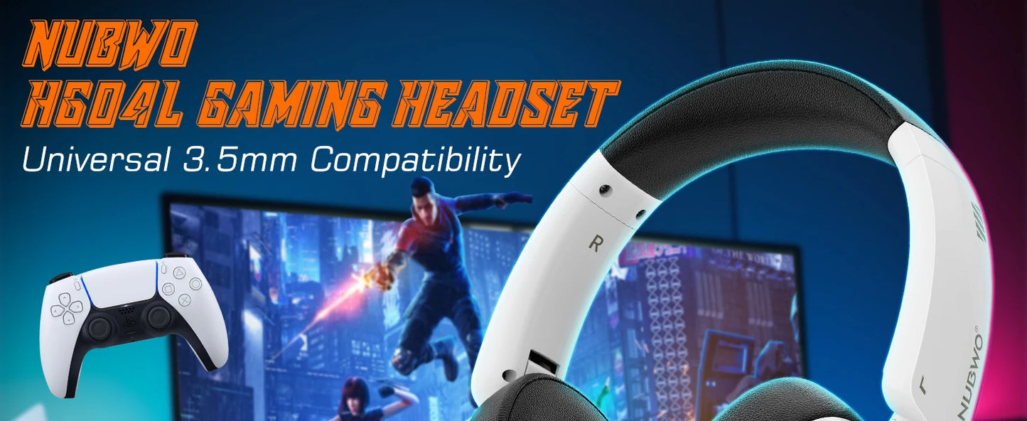 NUBWO HG04L Gaming Headset for PS5/PS4,Xbox Series X|S/Xbox One,Switch Clear Unidirectional Mic 3.5mm Jack Headphone for Gaming