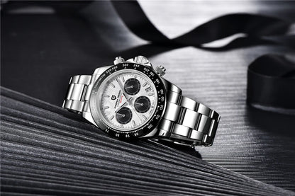 PAGANI DESIGN V2 40MM Meteorite Dial Men Quartz Watches Sapphire Retro Chronograph Waterproof Watch For Men