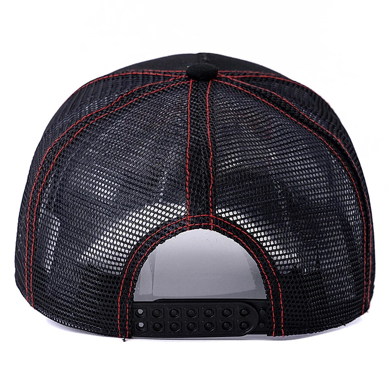 Cappellino da baseball unisex in rete, modello Trucker classico con motivo motociclistico, traspirante, estivo, in stile streetwear per uomo e donna