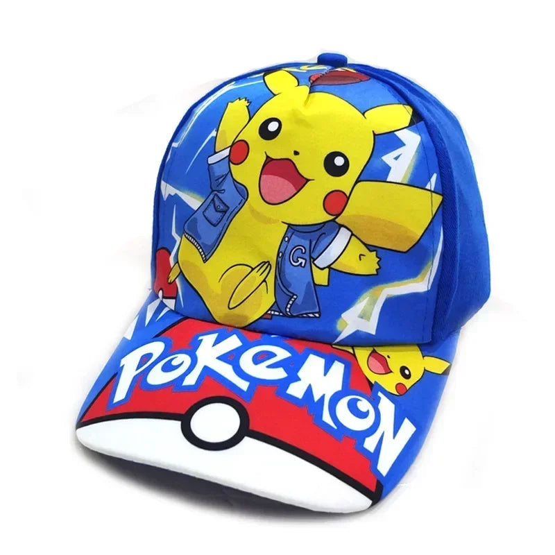 Șapcă de baseball din poliester cu figurină Pikachu din anime-ul Pokémon Go, cu imprimeu de desene animate, cu cozoroc, pentru copii, decorativă, cadou de ziua de naștere