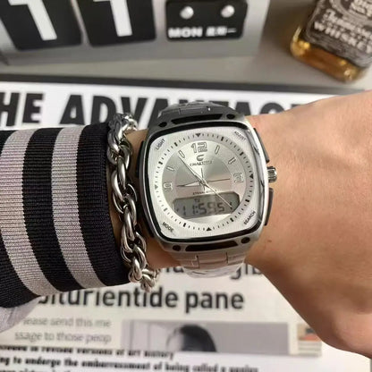 Creative Digital Display Square Quartz Watch Men with Large Dial High-end Luminous Fashion Style Gift Men's Watches Alarm Clock