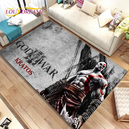 God of War Game Gamers Kratos  Area Rug,Carpet Rug for Living Room Bedroom Sofa Doormat Decoration, Kids Play Non-slip Floor Mat