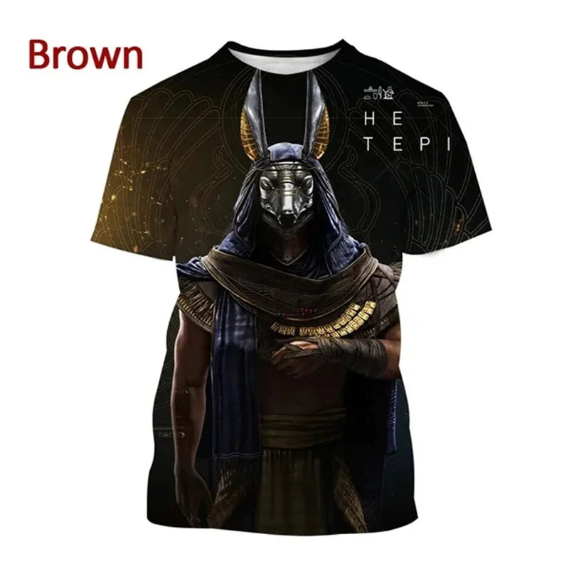 Grim Reaper Anubis T-shirts 3D-trykt oldegyptisk gud T-shirt Egyptens øje Farao Mode Harajuku kortærmet T-shirt