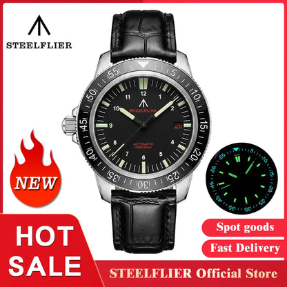 STEELFLIER Official SF783 NH35 Automatic Mechanical Watches Ceramic Bezel Super Luminous 20Bar Waterproof Luxury Dive Watch Men