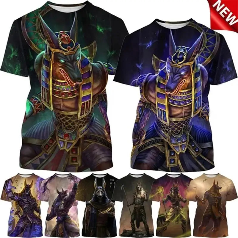 Grim Reaper Anubis T-shirts 3D-trykt oldegyptisk gud T-shirt Egyptens øje Farao Mode Harajuku kortærmet T-shirt